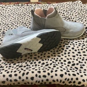 LL Bean Snow Tennis. New. Never worn. Gray high tops. Suede. No box.